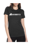 Women's Antique Black KnobbyCo Brand mountain bike t-shirt